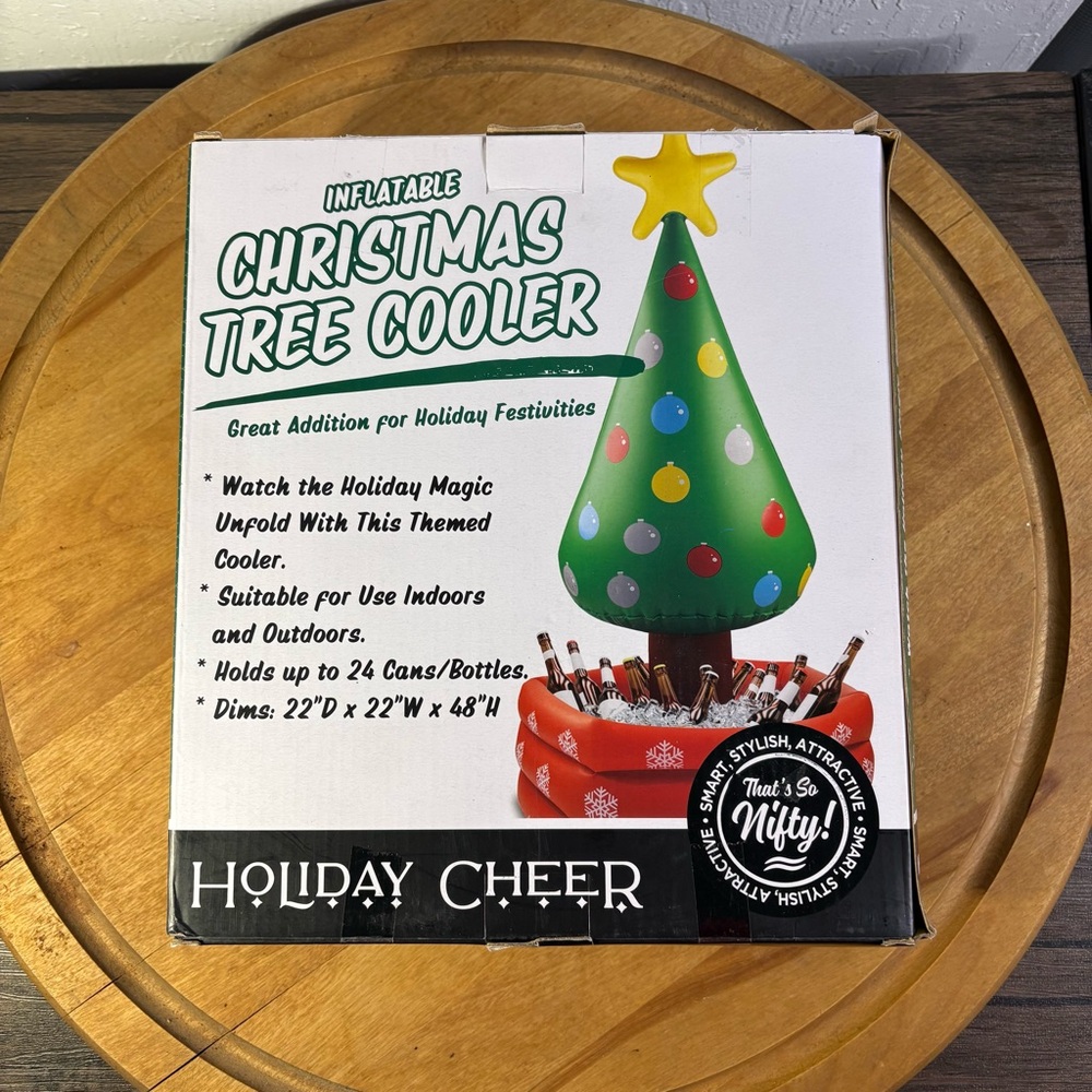 BRAND NEW Holiday Cheer 4 ft.‎ Inflatable Christmas Tree Cooler 24 Cans/Bottles